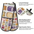 thumbnail image 2 of Yayeee Double Oven Mitt Kitchen Heat Resistant Baking 35" x7" Quilted Glove, Colorful Jam Jars, 2 of 6