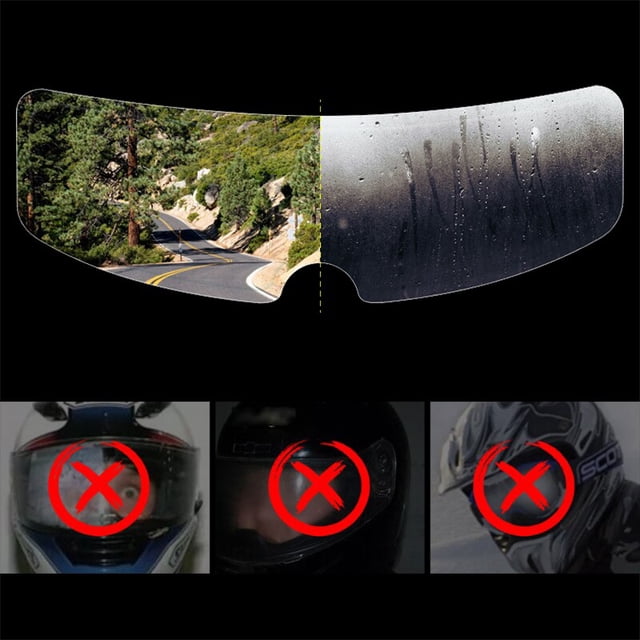 2@# Motorcycle Helmet Optional Clear Rainproof Film Anti Rain Clear Anti-Fog Patch Screen Accessories High Definition Universal95mm X 95mm He Qiyong unisex
