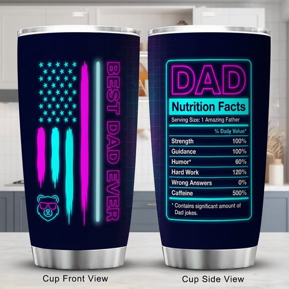 Best Dad Ever Gift 20oz Tumbler, Insulated Stainless Steel Coffee Cup with Lid for Men