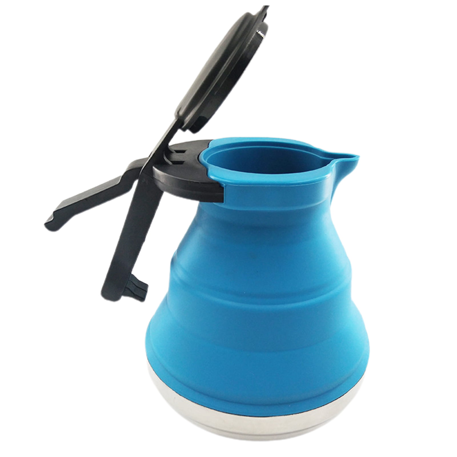 1.7L Silicone Portable Collapsible Folding Camping heated Kettle Outdoor Tool 
