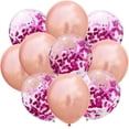 thumbnail image 1 of Xiao Hua 50 globos de confeti rosa claro y morado, globos premium de 12 pulgadas para fiesta de cumpleaños, globos a granel para despedida de soltera, decoración para fiesta de graduación, 1 of 4