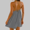 thumbnail image 5 of Backless Cami Dress for Women Sleeveless Beach Dress Flowy Loose Fit Spaghetti Strap Sundress with Back Tie Sexy Cocktail Mini Dress for Night Club 2026 Summer Beach Vacation Outfits, 5 of 6