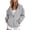 A-Gray, variant on Women's Hoodie Jackets Hooded Zip Up Long Sleeve Ruched Cuff Sweatshirts with Kangaroo Pocket Solid Loose Fit Casual Blouses for Fall Winter B-Black