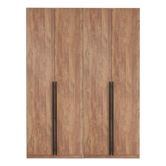 Lee Wardrobe Closet 1.0 from Engineered Wood in Golden Brown - Set of 2