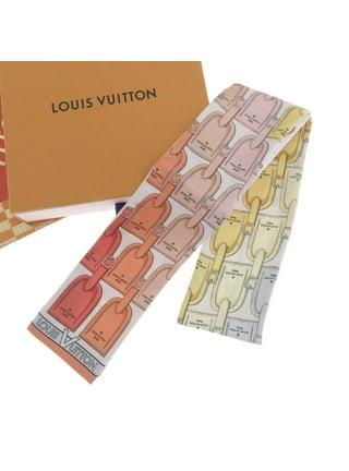 Authenticated Used Louis Vuitton LOUIS VUITTON bandeau trunk narrow scarf  beige x red M73964 