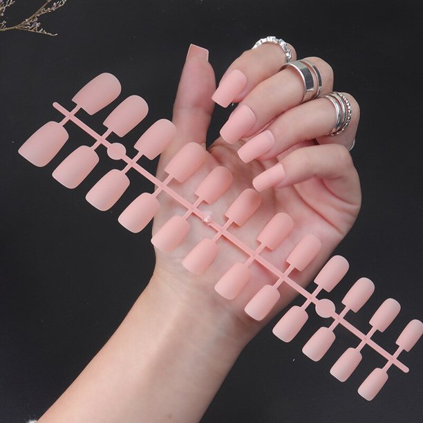 Uñas postizas mate, 24 Uds., cabeza cuadrada, pegamento de prensa esmerilado en puntas de uñas postizas, Ballet, cubierta completa desmontable, uñas artificiales Tan Jianjun unisex