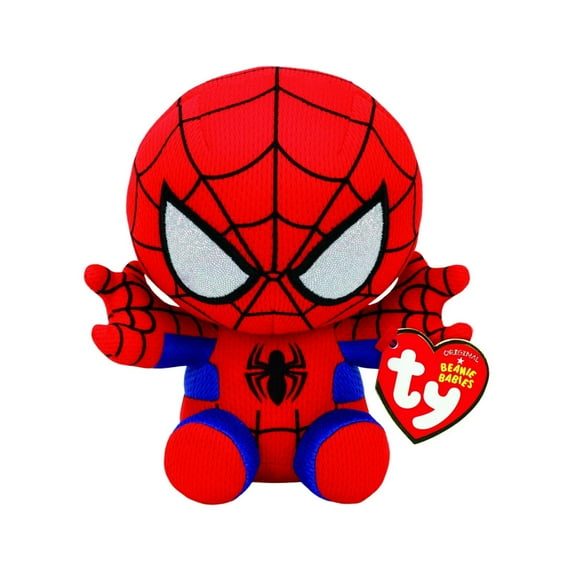 TY Beanie Babies -  Marvel Spider-Man (Reg Size - 6" Plush)(BONUS 1 FUN CHOPS & 1 TY CARD)