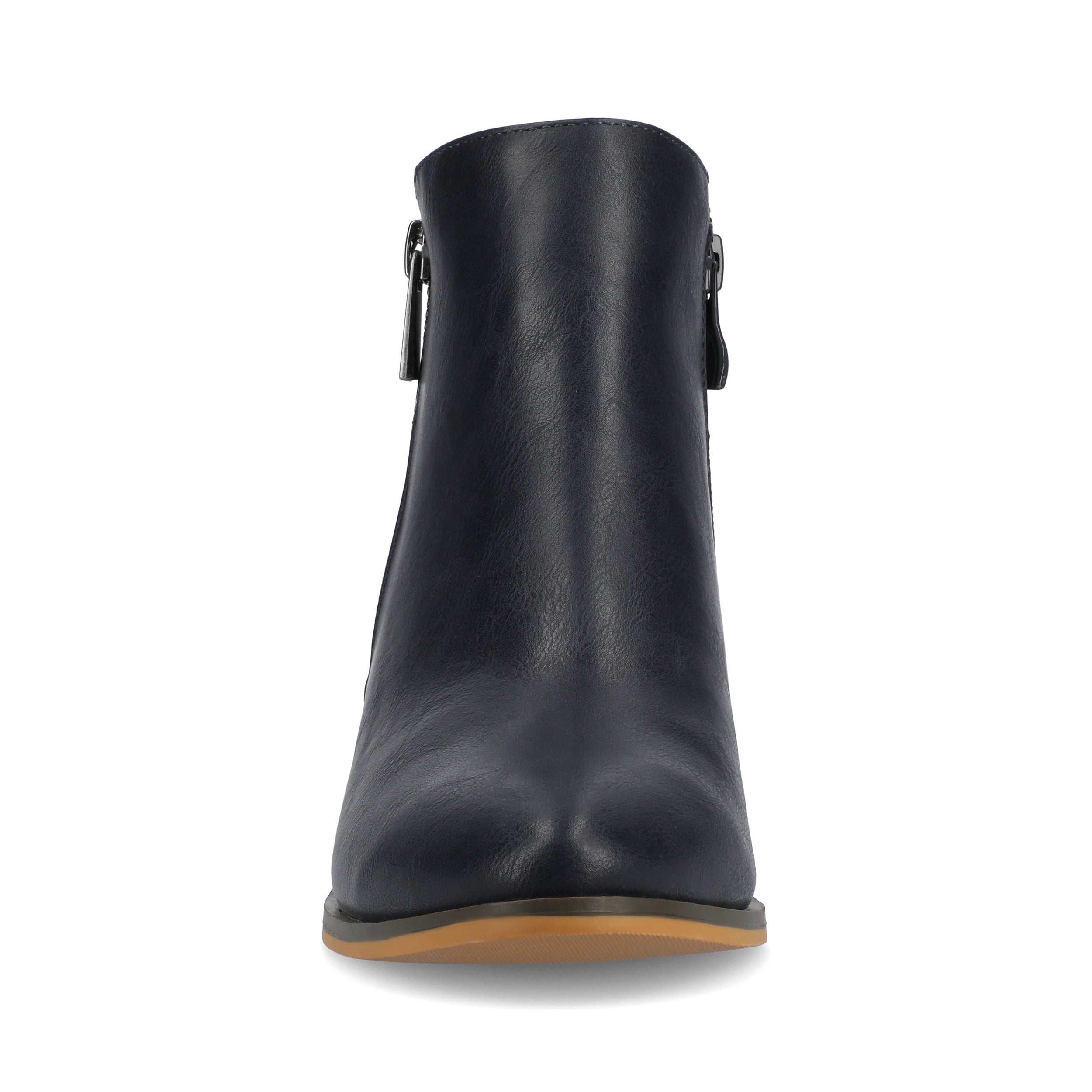 Journee Womens Rebel Outside Zip Stacked Heel Booties