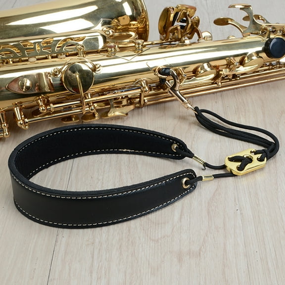 WHAMVOX Leather Saxophone Neck Strap Tenor Alto Soprano Saxophone Strap for Replacement