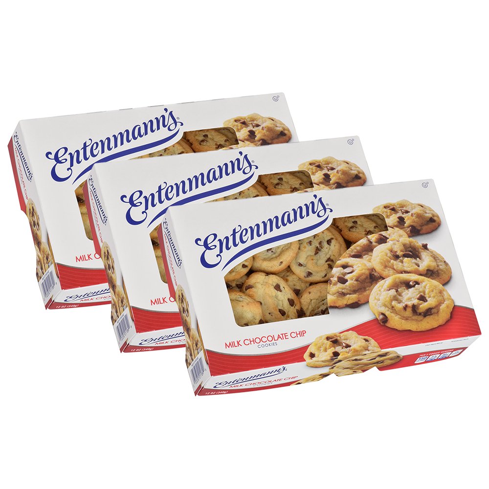 (3 Pack) Entenmann's Milk Chocolate Chip Cookies 12 oz