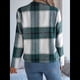 thumbnail image 4 of Chaqueta Corta A Cuadros para Mujer, Camisas de Larga con Botones y Tops Verde L, 4 of 9