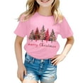 thumbnail image 5 of Ulanda Toddler Boys Girls Christmas Shirt Kids Xmas Tshirt Cotton Short Sleeve Tee Top (Pink, 7-8 Years), 5 of 6
