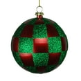 thumbnail image 2 of 4 Pack of Red and Green Checkered Ball Ornaments with Glitter Enhancements, 2 of 2