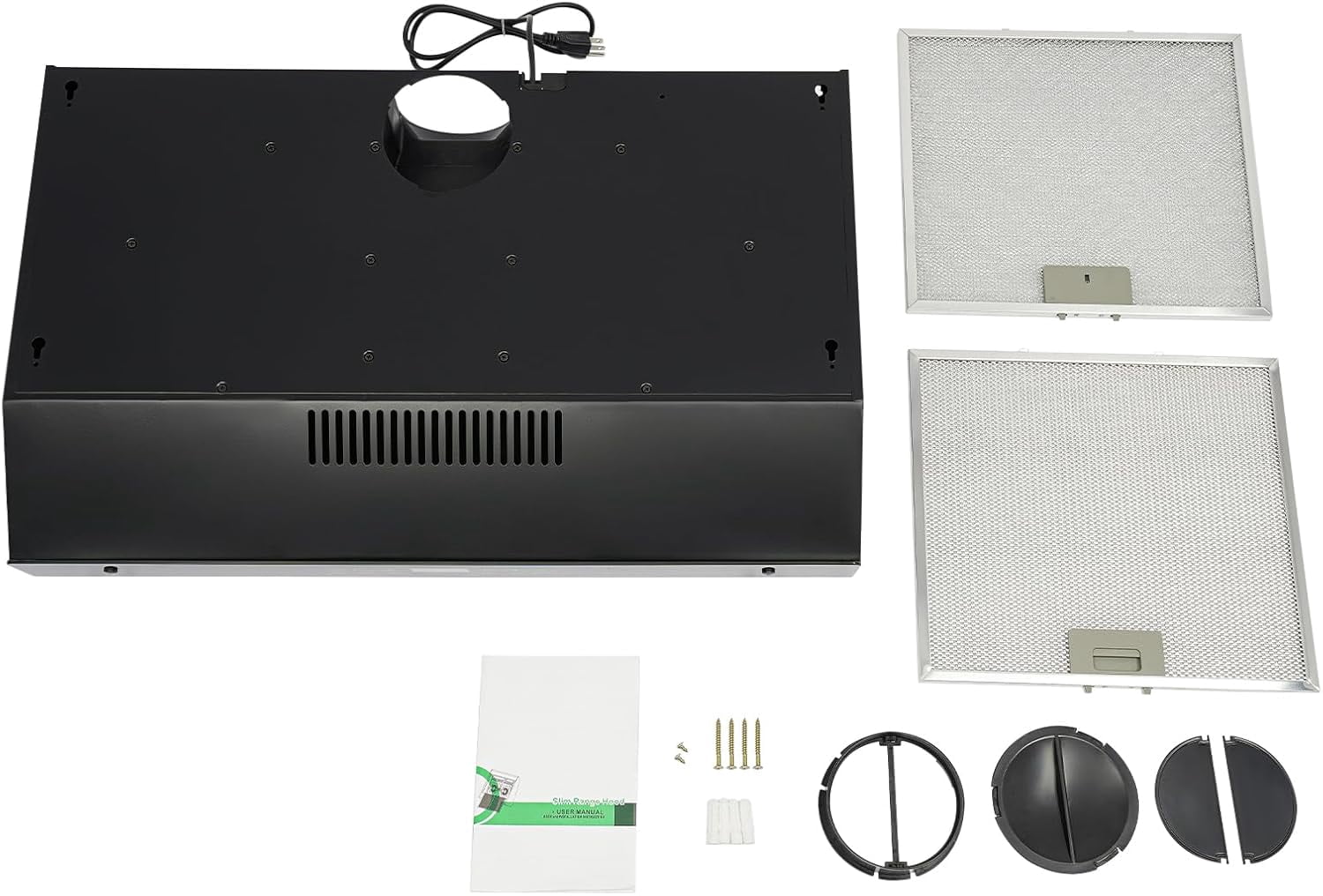 Range Hood 30 In 350 CFM Under Cabinet Range Hood 3 Air Speeds 2200 RPM Vent Hood with LED Lights, Upward/Sideways Venting Range Hoods for Kitchens Restaurants Hotels