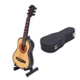 thumbnail image 1 of Mini instrumento musical de escritorio de madera con modelo de guitarra, adorno con soporte y caja de almacenamiento, 1 of 14