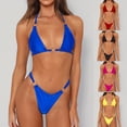 thumbnail image 2 of Top-kevin Bikini Sets for Women Two Piece Swimsuit Metal Decor String Adjustable Triangle Top Swim Wear, 2 of 17