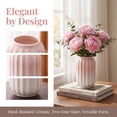 thumbnail image 2 of REGALWOVEN Modern Ceramic Flower Vase Matte Ribbed Vase, Small Decorative Vase for Desktop & Bathroom, Minimalist Centerpiece Pink 3.5" x 3.5" x 5.9", 2 of 5