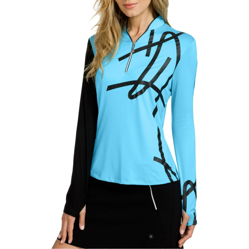 Jamie Sadock Women's Asymmetric Stylized Mandarin Golf Polo