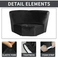 thumbnail image 6 of SHANNA Stretch Velvet Corner Sofa Cover 1-Piece Corner Seat Recliner Sofa Slipcover for Sectional Recliner Sofa L Shape Sofa Additional Seat Cover, Black, 6 of 9