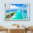 thumbnail image 3 of wall26 Canvas Print Wall Art Window View Aerial Tropical Caribbean Island Beach Wilderness Nature Photography Realism Scenic Landscape Colorful Multicolor for Living Room, Bedroom, Office - 32x48, 3 of 5