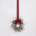 thumbnail image 4 of 11.8 Inch Small Christmas Wreath, Mini Wreaths with Snow Flocked Red Berry Bow for Door Kitchen Cabinets Window Fireplaces, Vintage Farmhouse Christmas Decor -1Pcs, 4 of 7