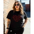 thumbnail image 3 of T Shirts for Women Short Sleeve Cotton Crewneck T-Shirt, Black Red Plaid Leaves Love Heart Tee Tops Casual Basic T-Shirts, XS-5XL Black 3XL, 3 of 7