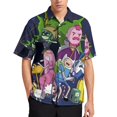 thumbnail image 2 of Adventure Time Casual Short Sleeve Shirt Lapel Collar Shirt Summer Beach Shirt XL, 2 of 8