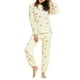 thumbnail image 2 of Conjuntos de pijama de franela de invierno para mujeres INSPIRE CHIC, loungewear de manga larga, corazón impreso en amarillo, talla L, 2 of 7