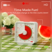 Conchstar 60 Minute Visual Timer for Kids, Countdown Timer for Classroom & Kitchen, Desk Timer for Study, Time Manager Tool for Kids with Fruit Pattern (Orange)