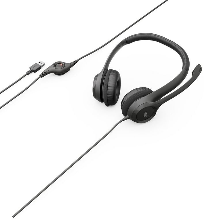 Logitech Wired USB Headset, Stereo Headphones Noise-Cancelling Microphone, USB, In-Line Controls, PC/Mac/Laptop, Black (981-000310) - Walmart.com