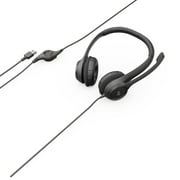 Logitech H390 Wired USB Headset, Stereo Headphones with Noise-Cancelling Microphone, USB, In-Line Controls, Black (981-000310)