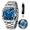 B Blue, variant on Watches for Men Fashion Dress Analog Quartz Waterproof Casual Chronograph Roman Numeral Gold Plated Stainless Steel 6-Hand Luminous Date Classic Mens Wrist Watches Reloj Para Hombre