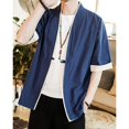 thumbnail image 3 of CHOK Fashion Casual Man Shirts Men‘s Linen Japanese Kimono One Button Cardigan Jacket Ancient Style, 3 of 5