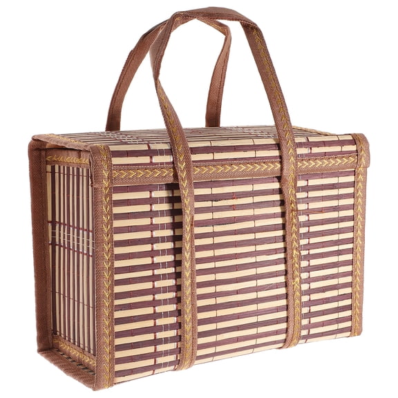 Troglfold Basket Foldable Double-Handled Picnic Basket Storage,11.81"X7.87"X5.91"