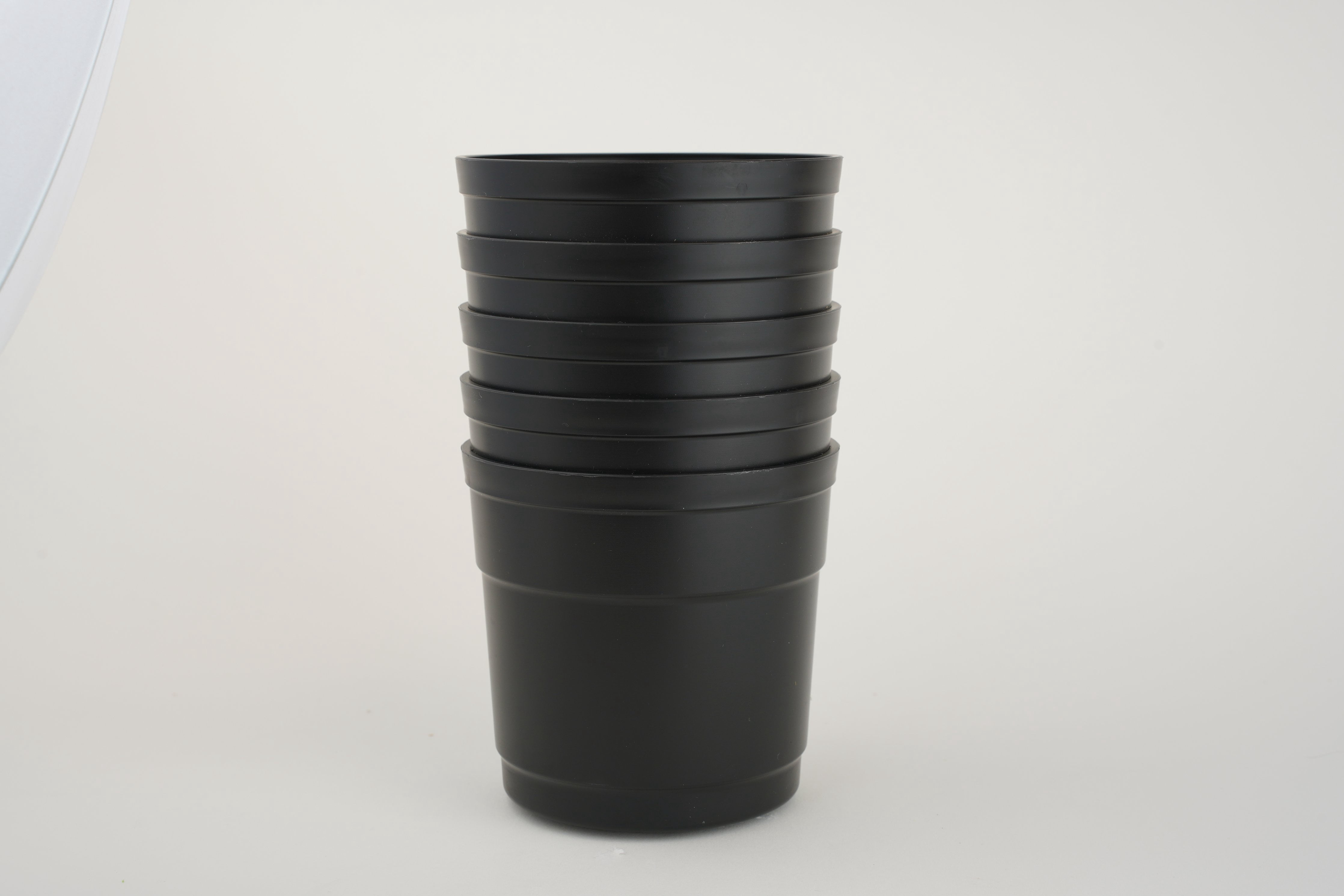 Austin Planter 4 inch Black Pots and Saucers 5 Pack