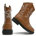 thumbnail image 4 of DADAWEN Girls Western Boots Unisex Toddler Boots Brown 11 Little Kid, 4 of 7