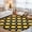 Black, variant on Yellow Lemon Rounds Washable Round Area Rug 3 ft, Summer Fruit Rustic Floral Vintage Soft Non Slip Rugs Stain Repellent Indoor Felt Carpet for Living Dining Room Bedroom Home Office