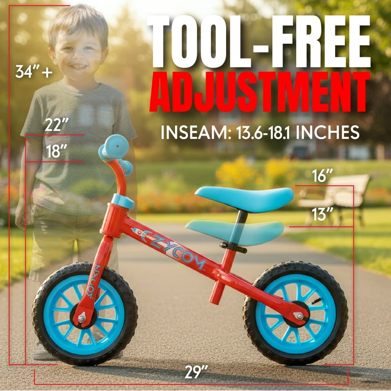 Toddler Balance Bike with Adjustable Helmet – Lightweight No Pedal