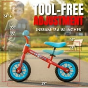 Toddler Balance Bike with Adjustable Helmet – Lightweight No Pedal First Bike for Ages 18 Months to 4 Years – Maintenance-Free 10 Tires – Adjustable Seat – Madd Gear My 1st ZBike