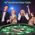 thumbnail image 2 of Costway 48" Foldable Poker Table for 8 Players Portable Blackjack Texas Hold'em Table Green, 2 of 10