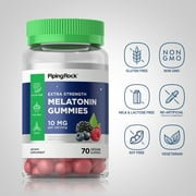 Melatonin Gummies | 70 Gummies for Men and Women | Berry Favor | by Piping Rock