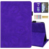 TECH CIRCLE Case for Amazon Fire HD 10 and 10 Plus Tablet (13th/11th Generation, 2023/2021 Release),PU Leather Slim Folding Stand Cover with Pencil Holder Shockproof Magnetic Card Slots Shell,Purple