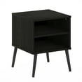 thumbnail image 2 of Furinno Claude Mid Century Style End Table with Wood Legs, Espresso, 2 of 6