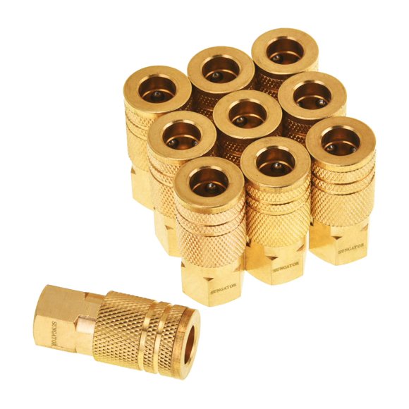 Conexiones para manguera de aire SUNGATOR, 1/4 pulgadas, latón, paquete de 10, 1/4 pulgadas NTP
