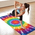 thumbnail image 6 of Rainbow Tie Dye Mandala Hot Yoga Mat Towel Non Slip for Hot Yoga - Quick-Drying Yoga Mat Cover with 4 Corner Pockets with Travel Bag - Hot Yoga Towel Non Slip 74"x26", 6 of 6