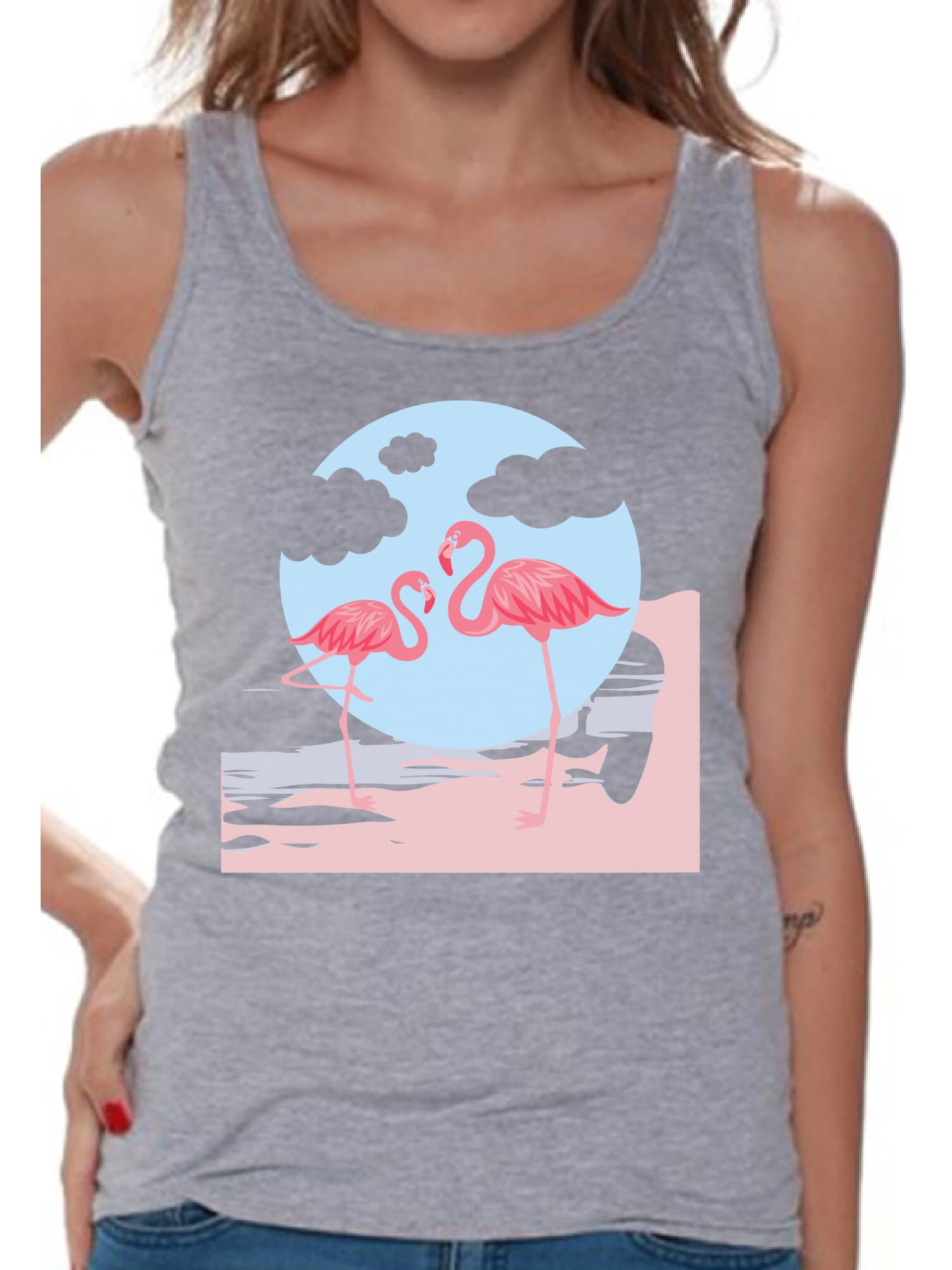 Awkward Styles - Awkward Styles Two Flamingos Tank Top T-Shirt for Her ...