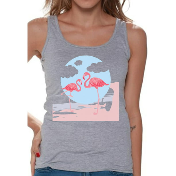 Awkward Styles - Awkward Styles Two Flamingos Tank Top T-Shirt for Her ...