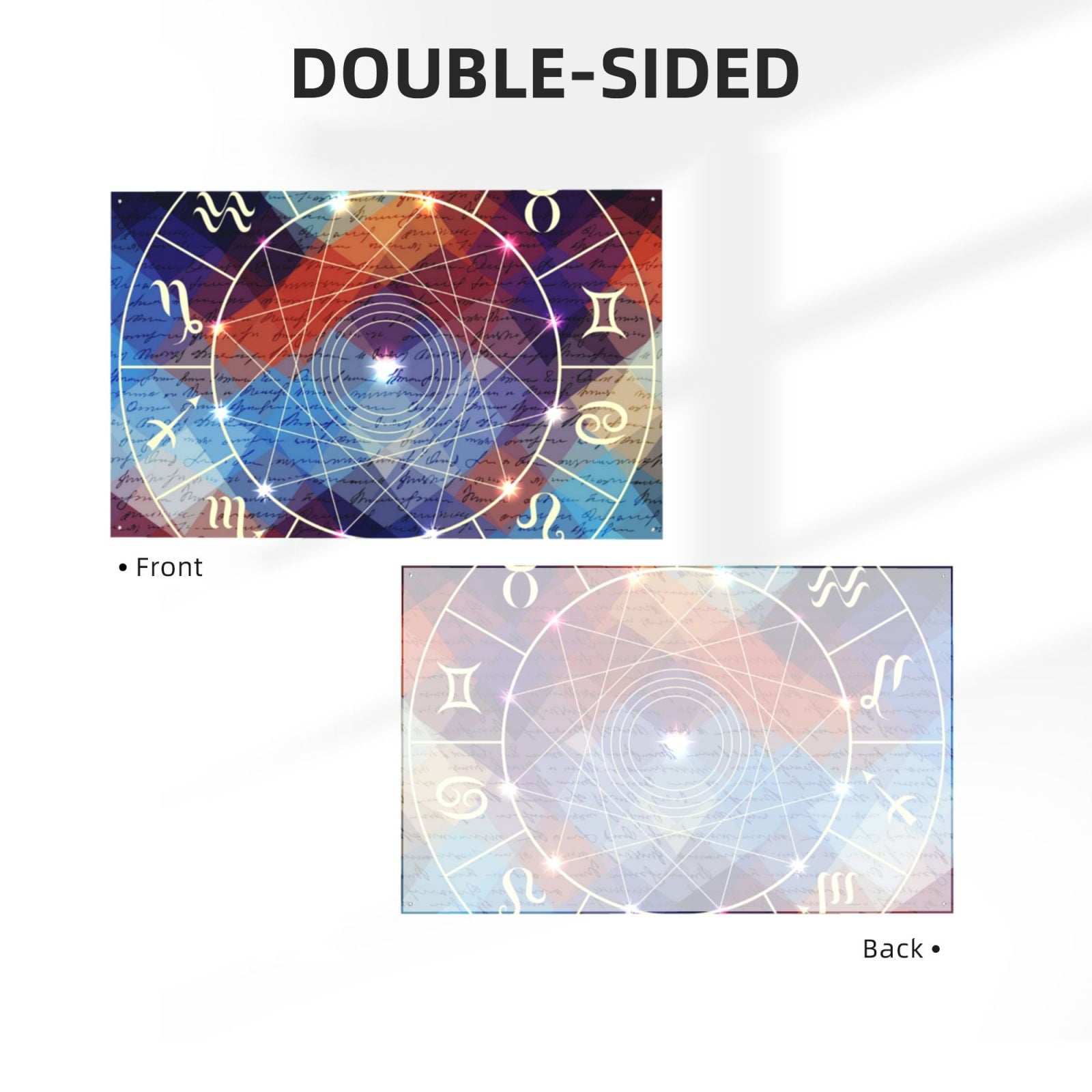 Magic Circle With Zodiacs Sign Four Hole Decorated Banner Flag for Garden Yard Home Decoration Indoor Outdoor 4x6 Ft