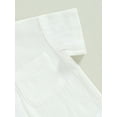 thumbnail image 6 of Little Kids Toddler Baby Boy Summer Outfits Short Sleeve Button Down Shirt Shorts Set 2 Piece Casual Clothes (White Blue, 2-3 Years), 6 of 9