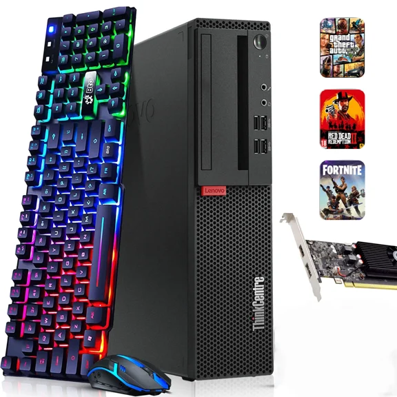 Restored Lenovo ThinkCentre Windows 11 Pro Gaming Desktop PC, Intel Core i5-6500 6th Gen. 16GB DDR4 Ram, 512GB SSD, NVIDIA Graphics GT 1030 DDR5, WiFi, Gaming Keyboard & Mouse (Refurbished)